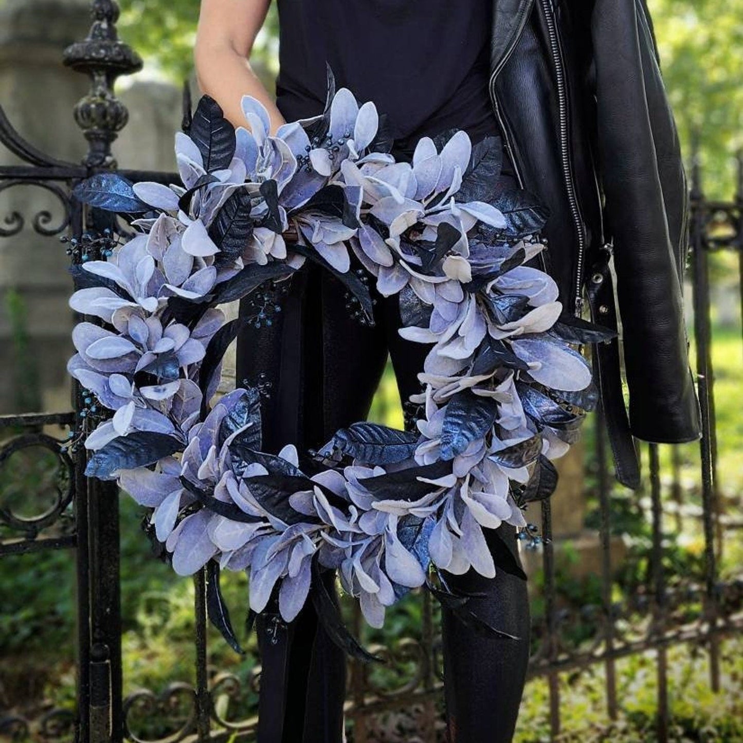 Glam Black Halloween Wreath