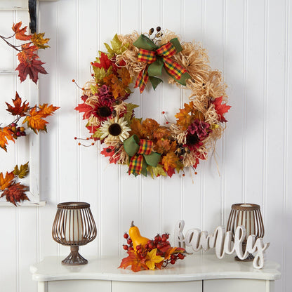 Harvest Sunflower & Maple Wreath