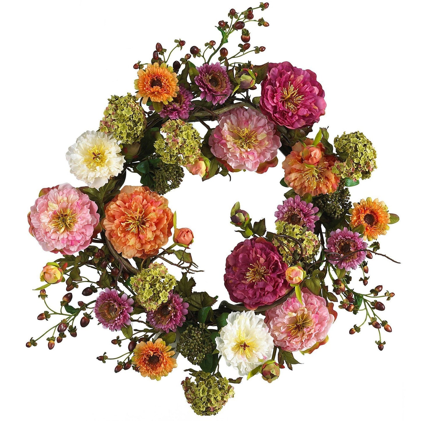 Mixed Peony Wreath