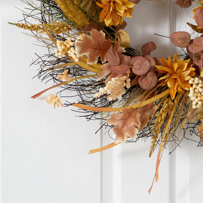 Autumn Dahlia Wreath